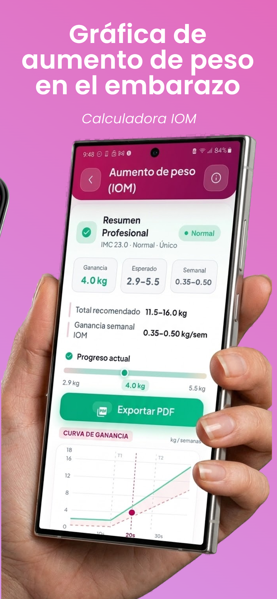 Obstetrum - gráfica de aumento de peso